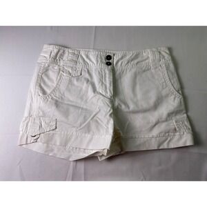 NWT Dalia Collection‎ White 100% Cotton Petite Cargo Shorts - Size 8P